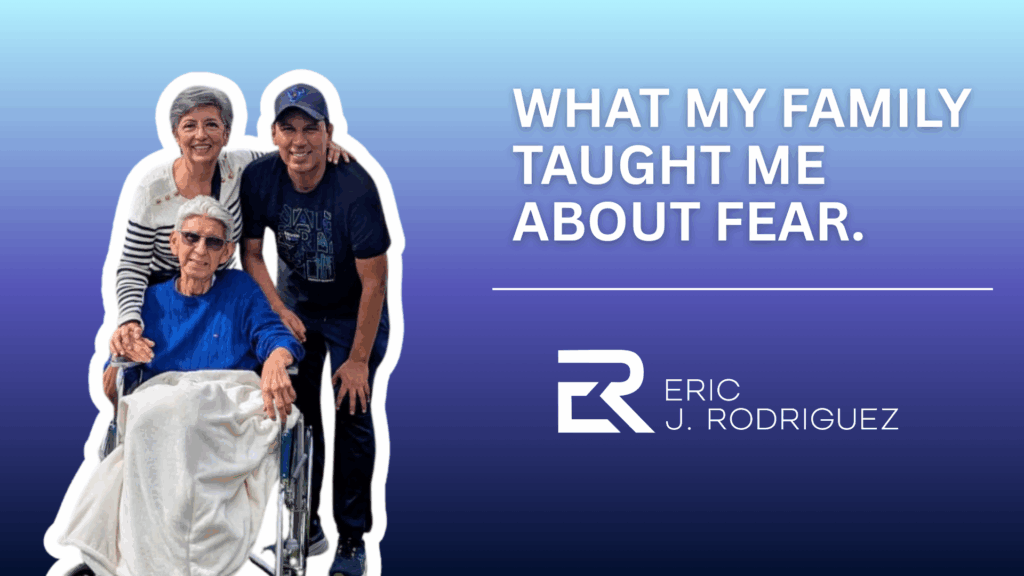 Eric Rodriguez with his family, representing the story of how their move from the United States to Ecuador taught him about fear, courage, and leadership.